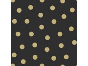 Tapety Yara - Černá tapeta se zlatými puntíky 347676 Černá tapeta se zlatými puntíky 347676