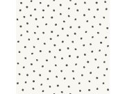 Tapety Yara - Metalická tapeta s černými puntíky - 347699 Metalická tapeta s černými puntíky - 347699