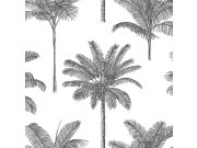 Tapety Yara - Černobílá tapeta s palmami 139162 Černobílá tapeta s palmami 139162