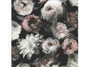 Romantická květinová tapeta do ložnice 139169