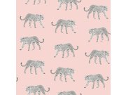 Růžová tapeta s leopardy 139177