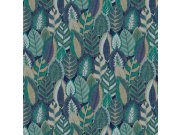 Tapety Yara - Modro-zelená tapeta s listy Modro-zelená tapeta s listy