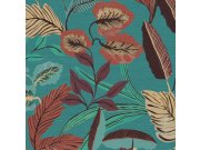 Tapety Yara - Tyrkysová tapeta na zeď Tyrkysová tapeta na zeď