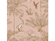 Růžová tapeta - opice