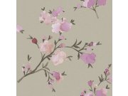 Tapety Yara - Tapeta šedá s rozkvetlými větvičkami 148717 Tapeta šedá s rozkvetlými větvičkami 148717