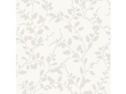 Šedobéžová tapeta na zeď, větvičky, listy, Blush, Esta Home