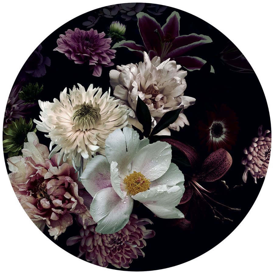 Předklížená kruhová květinová tapeta na zeď Předklížená kruhová květinová tapeta na zeď