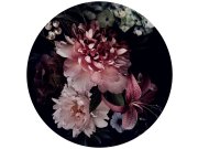 Předklížená kruhová květinová tapeta na zeď