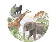 Předklížená kruhová tapeta na zeď