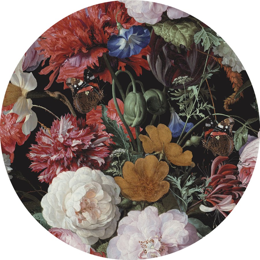 Předklížená kruhová květinová tapeta na zeď - Tapety Yara