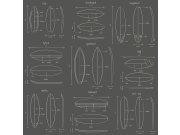 Tapety Yara - Černá tapeta s nákresy surfů 128872 Černá tapeta s nákresy surfů 128872