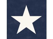 Tapety Yara - Tmavě modrá tapeta s bílými hvězdami 136454 Tmavě modrá tapeta s bílými hvězdami 136454