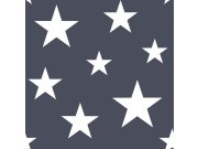 Tapety Yara - Tmavě modrá tapeta s bílými hvězdami 138933 Tmavě modrá tapeta s bílými hvězdami 138933