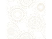 Metalická šedo-bílá květinová Tapeta 138910