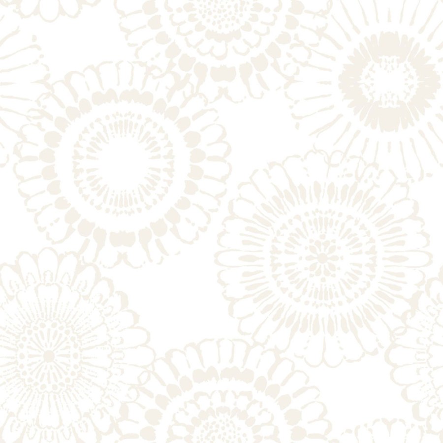 Metalická šedo-bílá květinová Tapeta 138910 - Tapety Yara