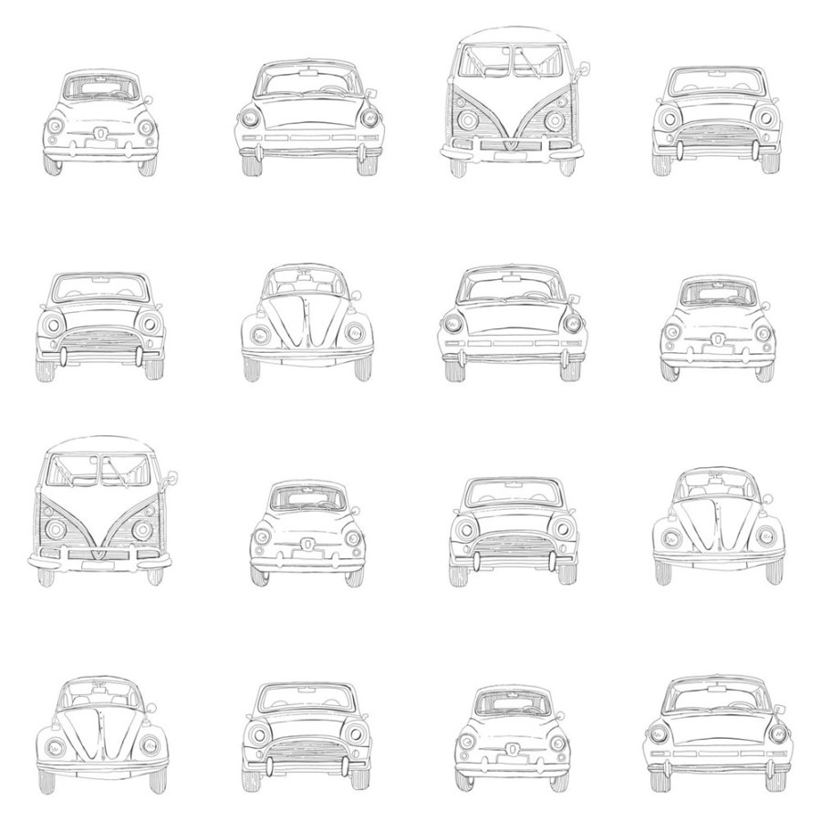 Černobílá Tapeta Auta 138941 - Tapety Yara