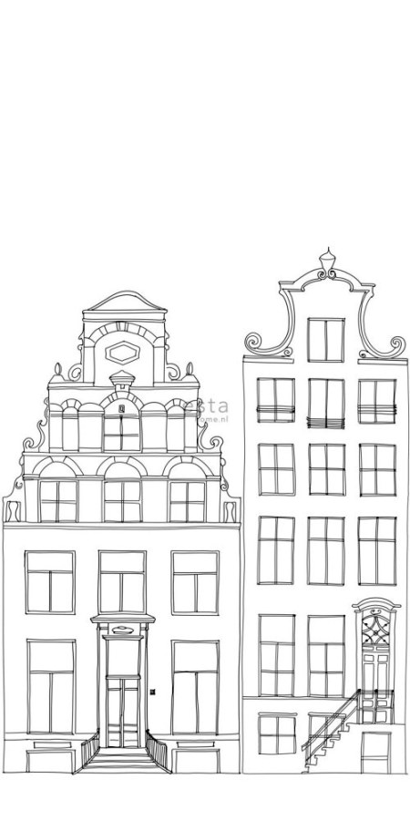 Tapety Yara - Černobílá Tapeta Domečky 158833 Černobílá Tapeta Domečky 158833 - Tapety Yara