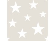 Tapety Yara - Tapeta šedá s bílými hvězdami 128866 Tapeta šedá s bílými hvězdami 128866