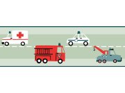 Tapetová bordura na zeď Auta, Little Bandits, Esta