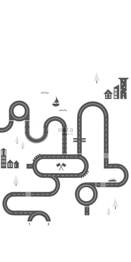 Černobílá Tapeta Silnice 158836 - Tapety Yara