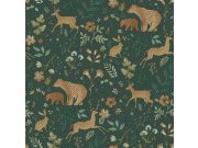 Zelená tapeta se zvířátky