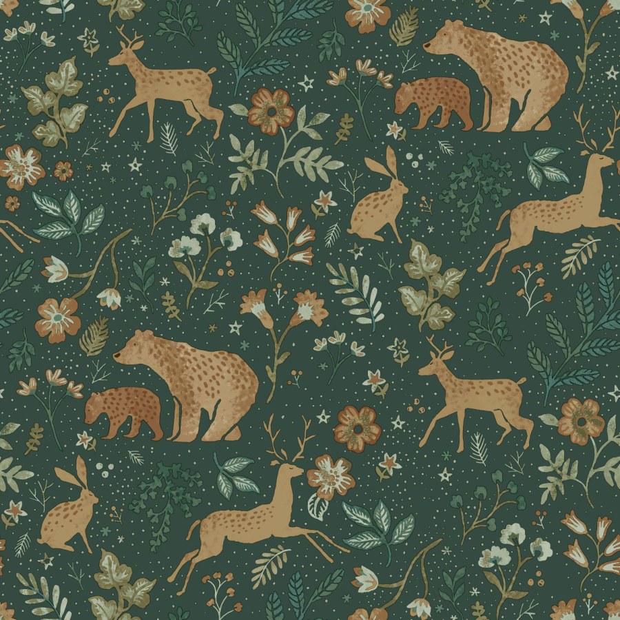 Zelená tapeta se zvířátky - Tapety Yara