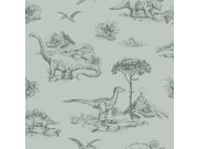 Zelená tapeta s dinosaury 139556