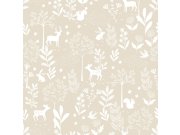 Béžová tapeta se zvířátky