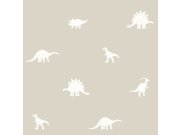 Béžová tapeta s dinosaury 139508