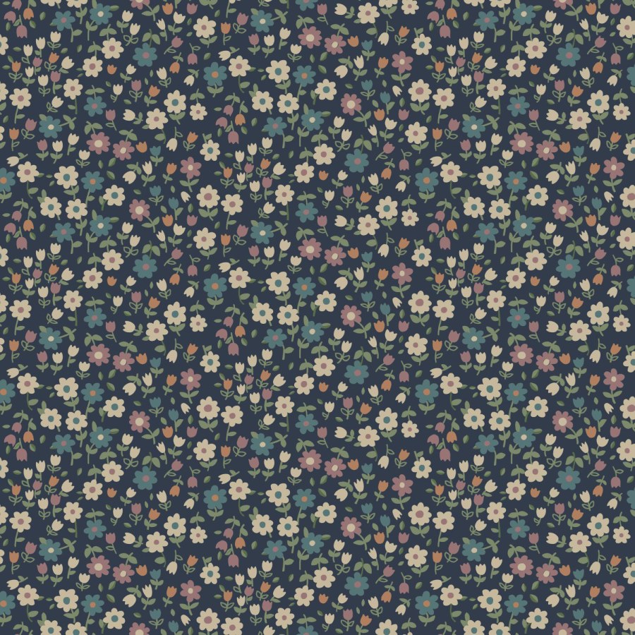 Tapety Yara - Modrá květinová tapeta na zeď Modrá květinová tapeta na zeď - Tapety Yara