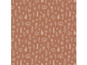 Tapety Yara - Hnědá tapeta s květinami a listy Hnědá tapeta s květinami a listy