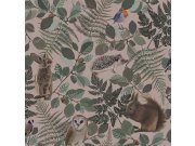 Tapety Yara - Starorůžová Tapeta s lesními zvířátky 139252 Starorůžová Tapeta s lesními zvířátky 139252