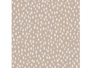 Tapety Yara - Tapeta hnědá s bílými nepravidelnými ovály 139255 Tapeta hnědá s bílými nepravidelnými ovály 139255