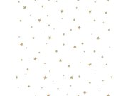 Tapeta bílá se zlatými hvězdičkami 139259