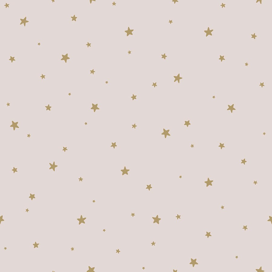 Starorůžová tapeta se zlatými hvězdičkami 139260 - Tapety Yara