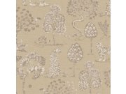 Tapety Yara - Hnědobéžová tapeta se stromy Hnědobéžová tapeta se stromy