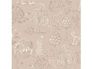 Růžová tapeta se stromy