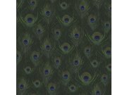 Tapety Yara - Tapeta zelená s pavími pery 347765 Tapeta zelená s pavími pery 347765