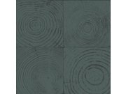 Modrá tapeta, imitace dřeva s letokruhy, Matières - Wood, Origin Tapety Yara