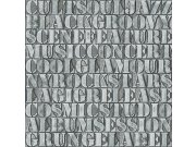 Tapety Yara - Šedočerná metalická tapeta Šedočerná metalická tapeta