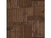 Tapety Yara - Hnědá metalická tapeta design vlnitý plech 347616 Hnědá metalická tapeta design vlnitý plech 347616