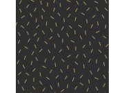 Černá tapeta se zlatými čárkami 139128