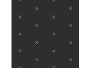 Černá tapeta se zlatými křížky 139130
