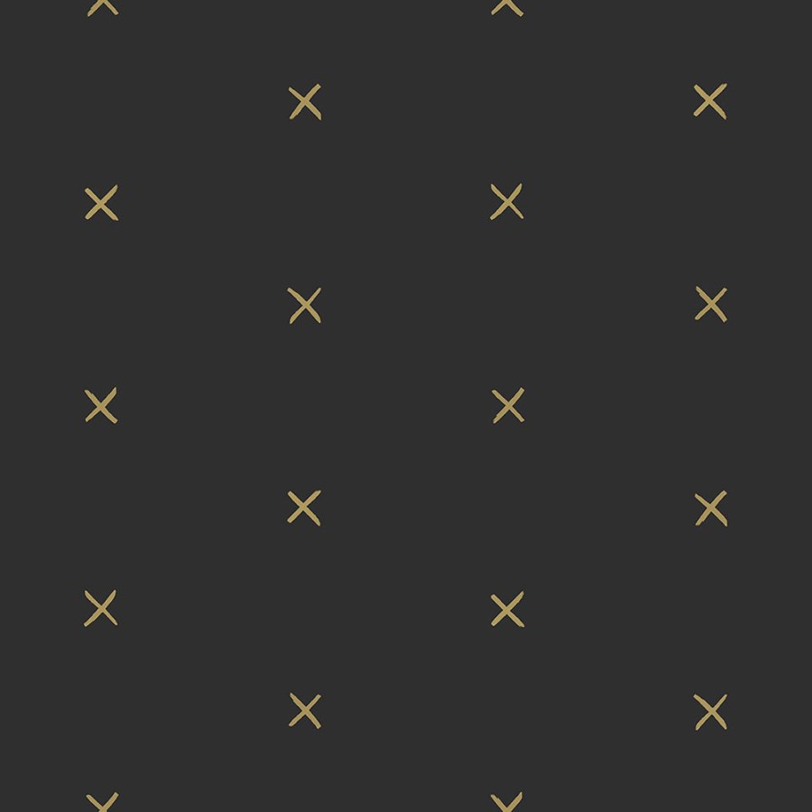 Černá tapeta se zlatými křížky 139130 - Tapety Yara