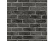 Černá Tapeta cihly, cihlová zeď, Black & White, Esta Tapety Yara