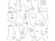 Tapety Yara - Černobílá grafická tapeta Tváře, obličeje, Black & White, Esta Černobílá grafická tapeta Tváře, obličeje, Black & White, Esta