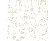 Tapety Yara - Bílozlatá grafická tapeta Tváře Bílozlatá grafická tapeta Tváře