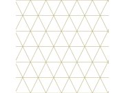 Bílozlatá tapeta s trojúhelníky 139147