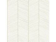 Tapety Yara - Bílo-zlatá tapeta pruhy Bílo-zlatá tapeta pruhy