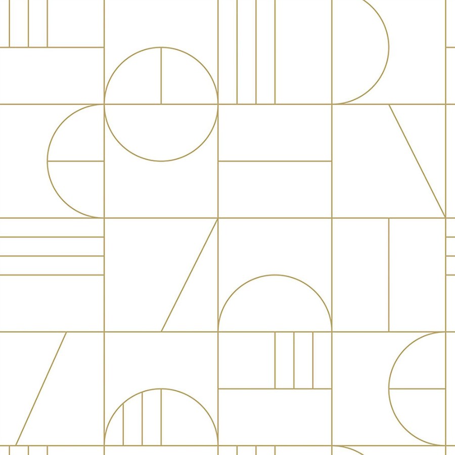 Bílo-zlatá geometrická tapeta 139141 - Tapety Yara